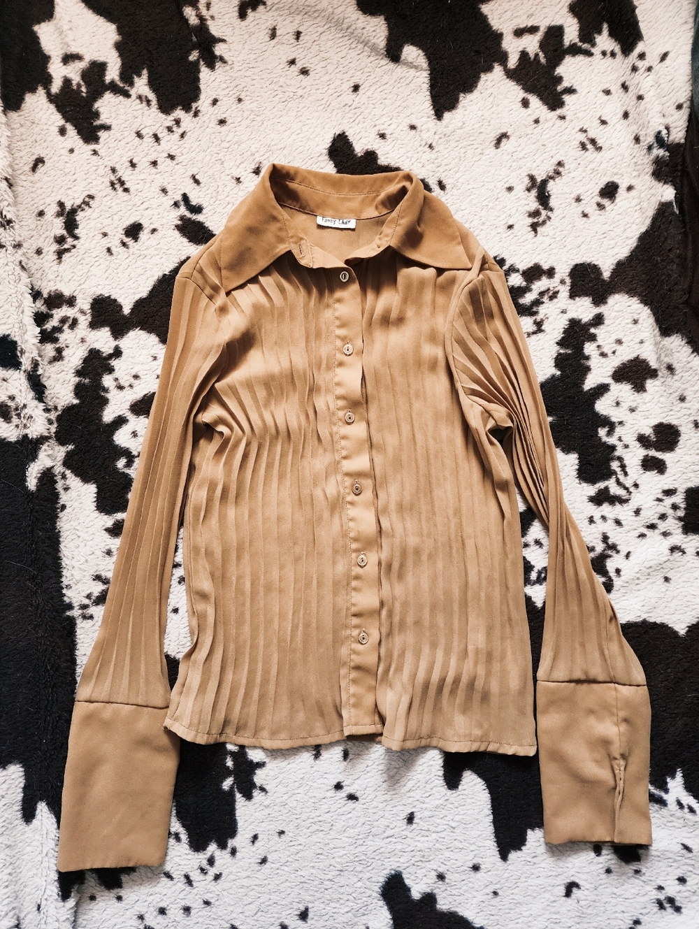 WOMEN'S 70'S/80'S BLOUSE - TAN